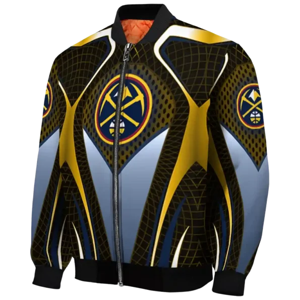 customized denver nuggets mesh chest black bomber jacket best selling