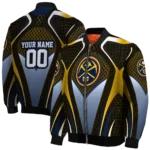 customized denver nuggets mesh chest black bomber jacket best selling