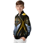customized denver nuggets mesh chest black bomber jacket best selling