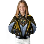 customized denver nuggets mesh chest black varsity jacket best selling.webp