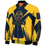 customized denver nuggets spider mark blue bomber jacket best selling