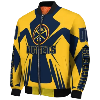 customized denver nuggets spider mark blue bomber jacket best selling