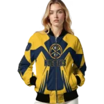 customized denver nuggets spider mark blue bomber jacket best selling