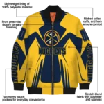 customized denver nuggets spider mark blue bomber jacket best selling