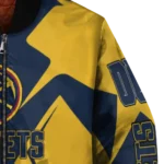 customized denver nuggets spider mark blue bomber jacket best selling