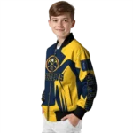 customized denver nuggets spider mark blue bomber jacket best selling