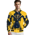 customized denver nuggets spider mark blue varsity jacket best selling.webp