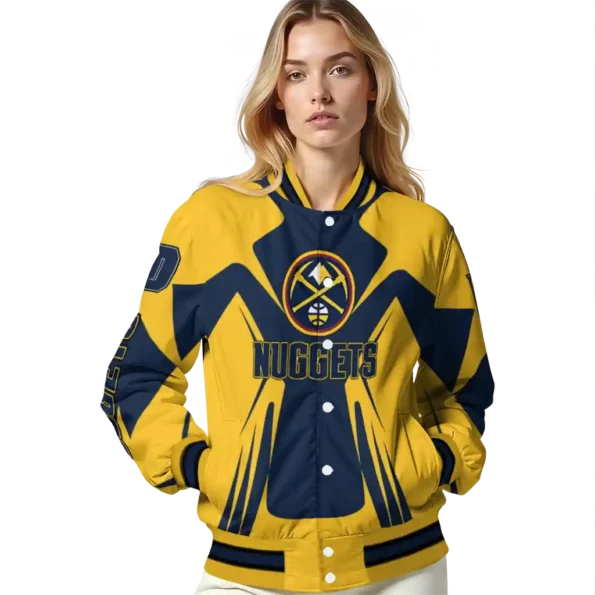 customized denver nuggets spider mark blue varsity jacket latest model.webp