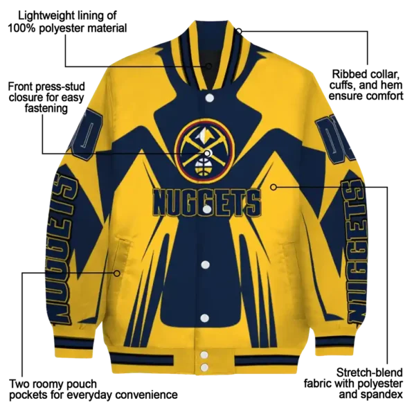 customized denver nuggets spider mark blue varsity jacket new arrival.webp