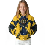 customized denver nuggets spider mark blue varsity jacket best selling.webp