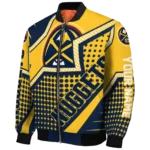 customized denver nuggets star burst blue bomber jacket best selling