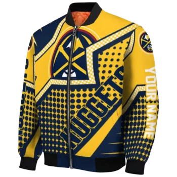 customized denver nuggets star burst blue bomber jacket best selling