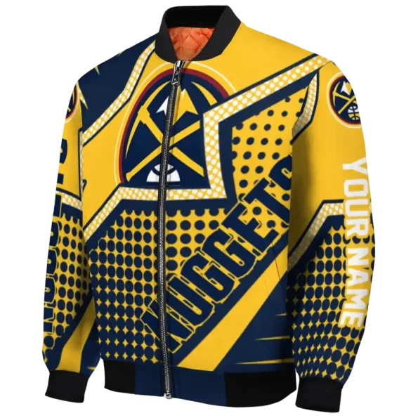 customized denver nuggets star burst blue bomber jacket best selling