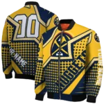 customized denver nuggets star burst blue bomber jacket best selling
