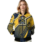 customized denver nuggets star burst blue bomber jacket best selling