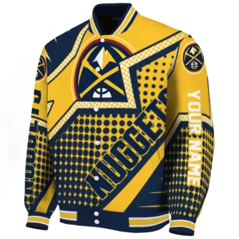 customized denver nuggets star burst blue varsity jacket best selling.webp