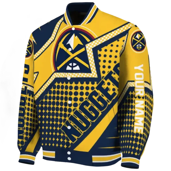 customized denver nuggets star burst blue varsity jacket best selling.webp
