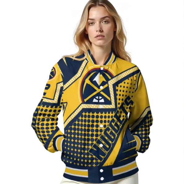 customized denver nuggets star burst blue varsity jacket latest model.webp