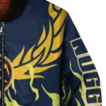 customized denver nuggets winged blaze blue white bomber jacket best selling
