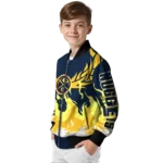 customized denver nuggets winged blaze blue white bomber jacket best selling