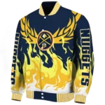 customized denver nuggets winged blaze blue white varsity jacket best selling.webp