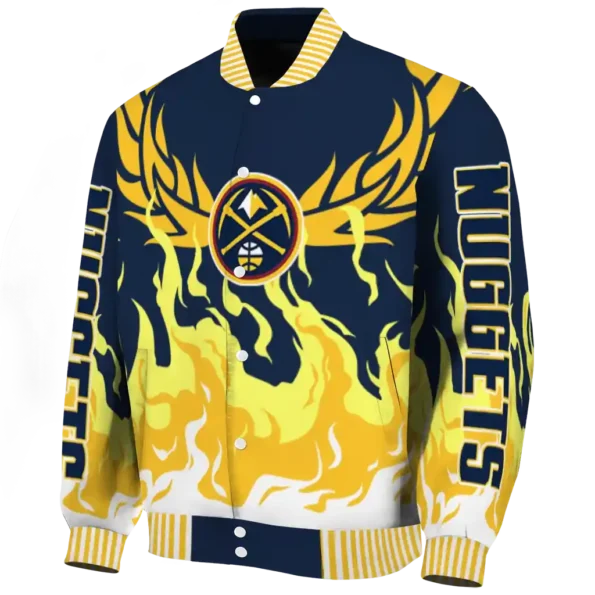 customized denver nuggets winged blaze blue white varsity jacket best selling.webp