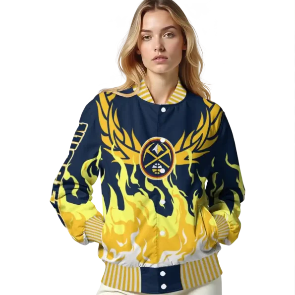 customized denver nuggets winged blaze blue white varsity jacket latest model.webp