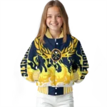 customized denver nuggets winged blaze blue white varsity jacket best selling.webp