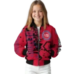 customized detroit pistons hexagon cluster red black bomber jacket best selling