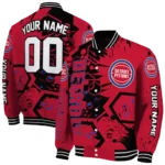 customized detroit pistons hexagon cluster red black varsity jacket best selling.webp