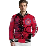 customized detroit pistons hexagon cluster red black varsity jacket best selling.webp