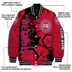 customized detroit pistons hexagon cluster red black varsity jacket best selling.webp