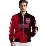 customized detroit pistons hexagon mesh red black bomber jacket best selling