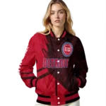 customized detroit pistons hexagon mesh red black varsity jacket best selling.webp