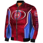 customized detroit pistons power plate red bomber jacket best selling