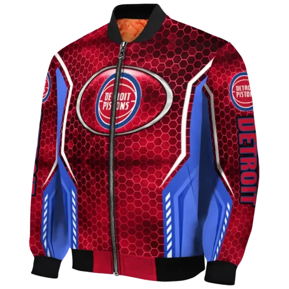 customized detroit pistons power plate red bomber jacket best selling