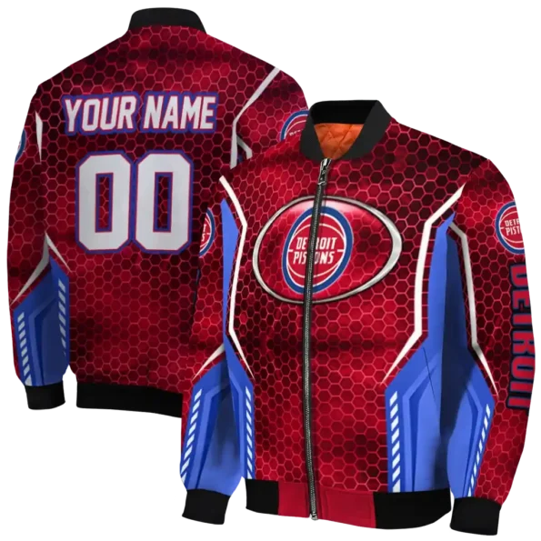 customized detroit pistons power plate red bomber jacket fashion forward
