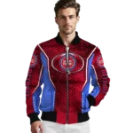 customized detroit pistons power plate red bomber jacket best selling
