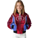customized detroit pistons power plate red bomber jacket best selling