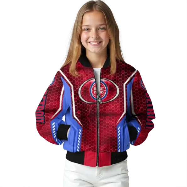 customized detroit pistons power plate red bomber jacket top rated