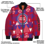 customized detroit pistons pyramid shapes red bomber jacket best selling