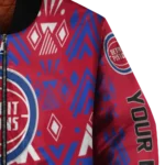 customized detroit pistons pyramid shapes red bomber jacket best selling