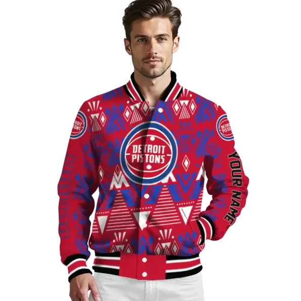 customized detroit pistons pyramid shapes red varsity jacket high quality.webp