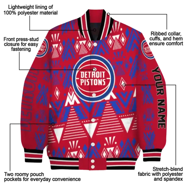 customized detroit pistons pyramid shapes red varsity jacket new arrival.webp