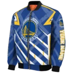 customized golden state warriors chevron angles blue bomber jacket best selling