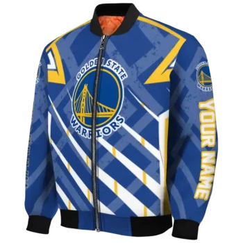 customized golden state warriors chevron angles blue bomber jacket best selling