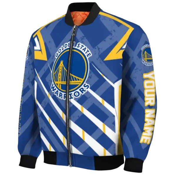 customized golden state warriors chevron angles blue bomber jacket best selling