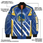 customized golden state warriors chevron angles blue bomber jacket best selling