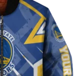 customized golden state warriors chevron angles blue bomber jacket best selling