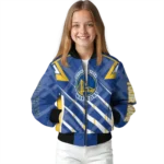customized golden state warriors chevron angles blue bomber jacket best selling